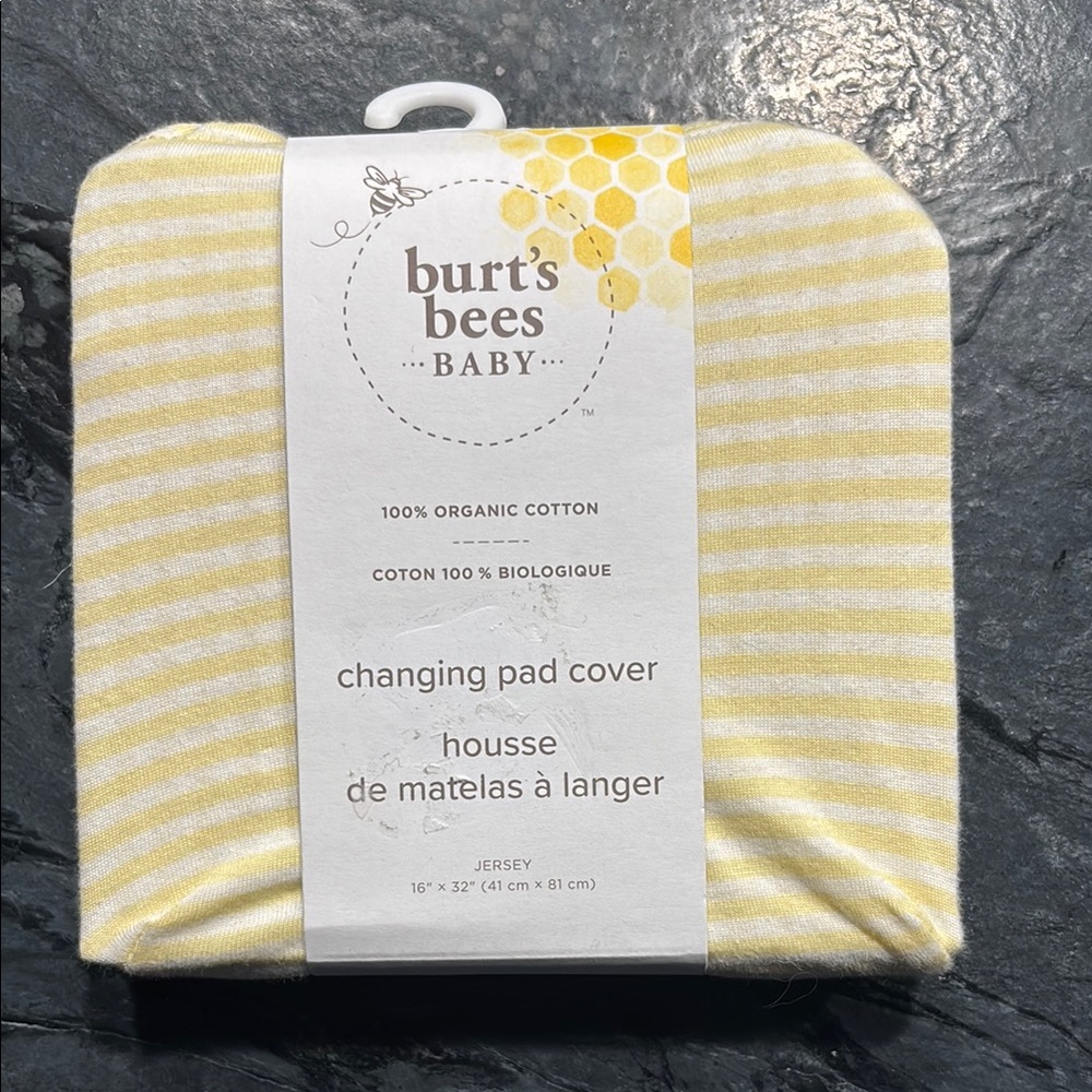 Burt's Bees Baby Yellow Striped Changing Pad Cover